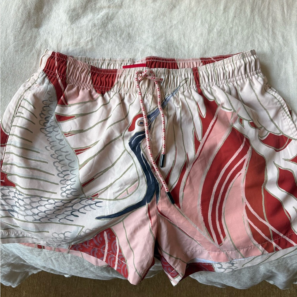 Hugo Boss Pink and Red Men's Swim Board Shorts